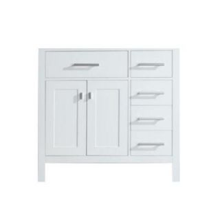 Design Element London 35.5 in. W x 21.5 in. D Vanity Cabinet Only in White with Right Drawer DEC076DR W CB