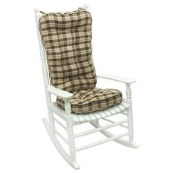 Olive Plaid Jumbo Rocking Chair Cushion  ™ Shopping