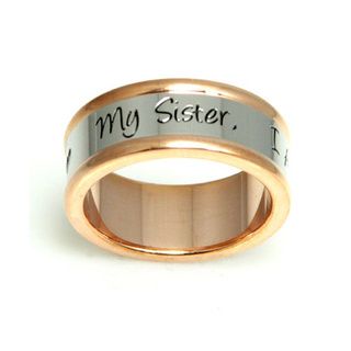 Sterling Silver Always Sisters, Forever Friends Sentiment Ring