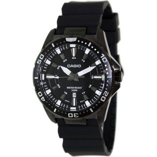 Casio Mens Core MTD1072 1AV Black Rubber Quartz Watch with Black Dial
