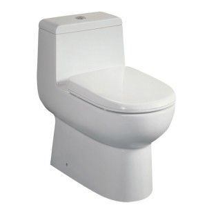 Ariel Bath TB351M Contemporary European Toilet   White   Dual Flush