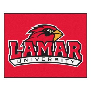 FANMATS NCAA Lamar University Red 2 ft. 10 in. x 3 ft. 9 in. Accent Rug 2723