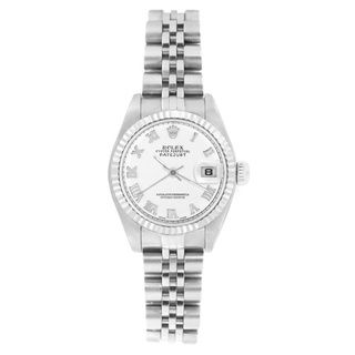 Pre owned Rolex Womens 69174 Datejust Jubilee Bracelet White Roman