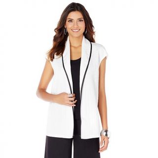 Slinky® Brand Quilted Vest with Faux Leather Trim   7844496