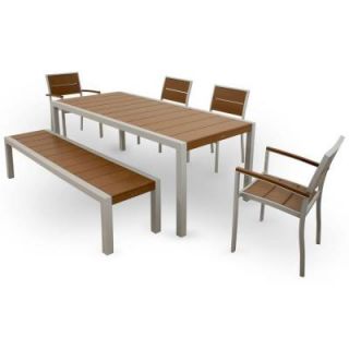 Trex Outdoor Furniture Surf City Textured Silver 6 Piece Patio Dining Set with Tree House Slats TXS124 1 11TH