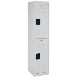 Sandusky 66 in. H 2 Tier Welded Steel Storage Locker in Dove Gray LF2B151866 05