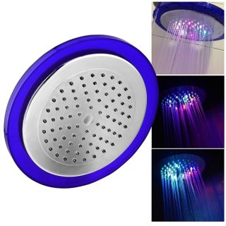 INSTEN 8 inch Silver 7 Colors Automatic Changing LED Round Shower Head