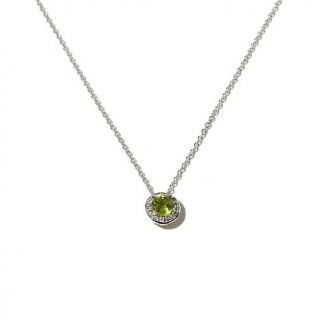 Colleen Lopez 0.51ct Peridot and White Topaz Sterling Silver Pendant with 18" C   7871429