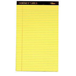 TOPS Docket Gold Premium Writing Pads 8 12 x 14  Legal Ruled 50 Sheets Canary Pack Of 12 Pads