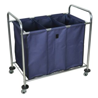 Luxor HL15 Laundry Cart with Navy Cloth Laundry Bag