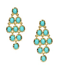 Turquoise Phillipa Chandelier Earrings by Amrita Singh