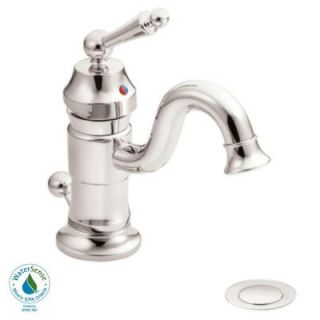 MOEN Waterhill Single Hole 1 Handle Low Arc Bathroom Faucet in Polished Nickel S411NL