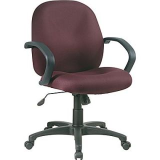 Office Star Mid Back Fabric Conference Room Chair, Fixed Arms, Burgundy