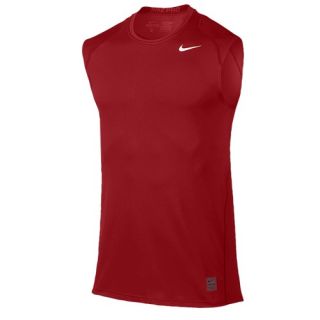 Nike Pro Cool Fitted Sleeveless Top   Mens   Training   Clothing   Gym Red/White
