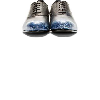 Miharayasuhiro Blue Floral Printed Saddle Shoes