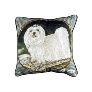Maltese Dog Animal Decorative Accent Throw Pillow 17" x 17"