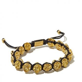 King Baby Jewelry Macrame Goldtone Roses Bracelet   7890314