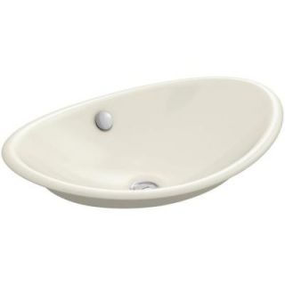 KOHLER Iron Plains Cast Iron Vessel Sink in Biscuit with Biscuit Painted Underside with Overflow Drain K 5403 B 96