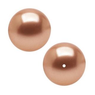Swarovski Crystal, #5810 Round Faux Pearl Beads 12mm, 4 Pieces, Rose Peach