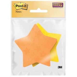 3M Post It 3 in. x 3 in. Star Shape Super Sticky Notes (24 Pack of 2 Pads) 7350 STR