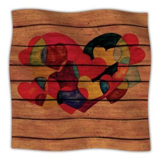 KESS InHouse Wooden Heart Microfiber Fleece Throw Blanket