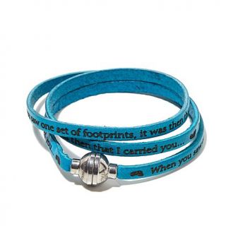 Michael Anthony Jewelry® "Footprints" Leather Wrap Bracelet   7592968