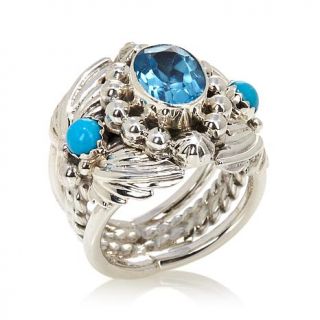 Chaco Canyon Couture Blue Topaz and Sleeping Beauty Turquoise Sterling Silver "   7668004
