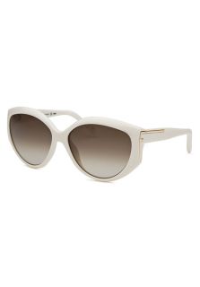 Women's Cat Eye White Cream and Gold Tone Sunglasses