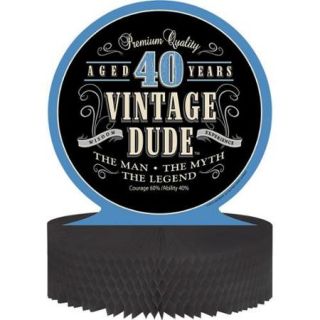 Vintage Dude 40th Honeycomb Centerpiece (Each)   Party Supplies