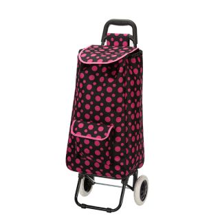 Eco friendly Black/Pink Polka Dot Easy Rolling Lightweight Collapsible