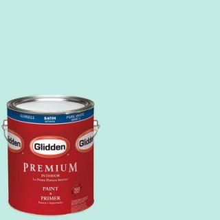 Glidden Premium 1 gal. #HDGB03U Aqua Sky Satin Latex Interior Paint with Primer HDGB03UP 01SA
