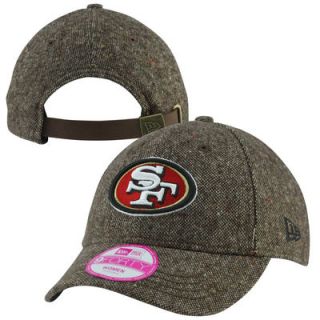 New Era San Francisco 49ers Ladies Team & Tweed 9FORTY Adjustable Hat   Brown