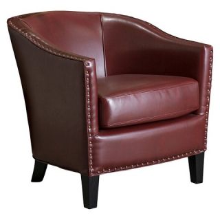 Austin Oxblood Red Leather Club Chair   Red   Christopher Knight Home