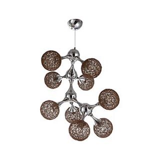 Ceets Atom 9 Light Chandelier; Mocha