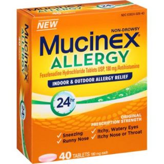 Mucinex Adult 24 Hour Indoor & Outdoor Allergy Tablets, 40 Count