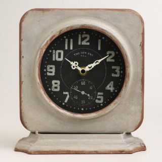 Square Galvanized Metal Filmore Clock