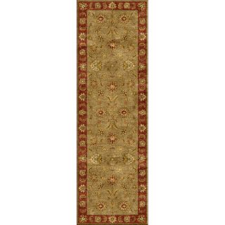 Hand tufted Traditional Oriental Pattern Green Rug (26 x 6