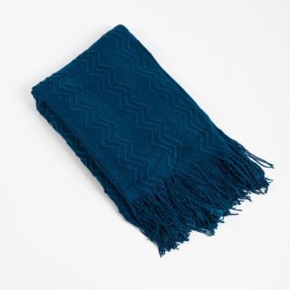 Saro Knitted Zigzag Design Throw Blanket