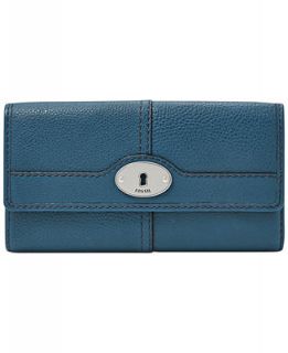 Fossil Marlow Leather Flap Clutch Wallet   Handbags & Accessories