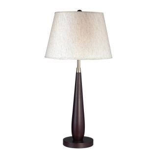 Z Lite 27.5 in Mahogany Indoor Table Lamp with Fabric Shade