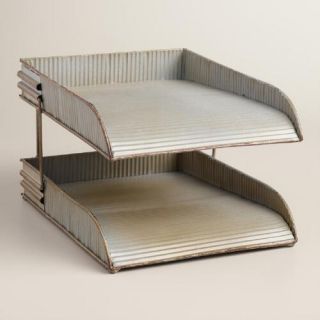 Ribbed Metal Stephen 2 Tier Tray