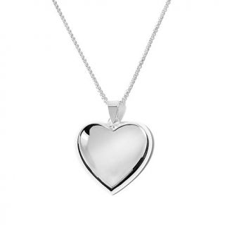 Sterling Silver Heart Shaped Pendant with 18" Cable Link Chain   7742443