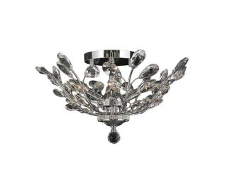 Aspen Collection 4 light Chrome Finish and Clear Crystal Semi Flush Mount Ceiling Light