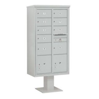 Salsbury Industries 3400 Series Gray Mount 4C Pedestal Mailbox with 7 MB2/2 MB3 Doors/2 PL 3416D 09GRY