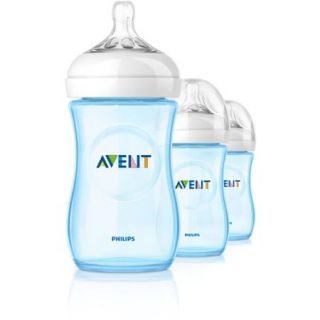 Philips AVENT Natural 9 Ounce Bottles, BPA Free, Blue 3 Pack