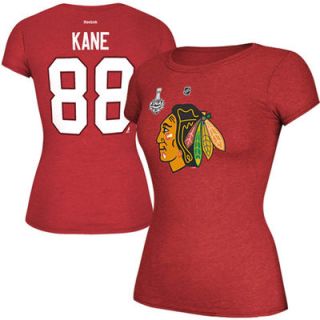 Reebok Patrick Kane Chicago Blackhawks Ladies 2013 Stanley Cup Finals Name and Number Slim Fit T Shirt   Red