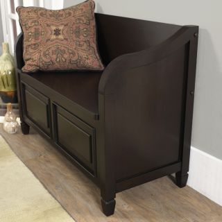 Simpli Home Connaught Wood Storage Entryway Bench