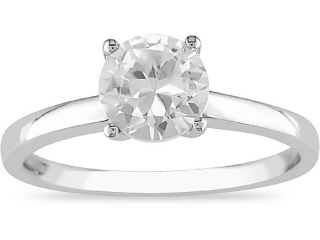 10K Gold 1 1/3ct TGW Created White Sapphire Ring