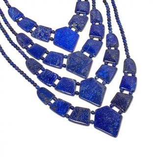 Jay King Freeform Lapis Beaded Sterling Silver 17 1/2" Necklace   8041282