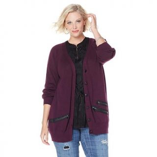 Melissa McCarthy Seven7 Zipper Detail Cardigan   7831569